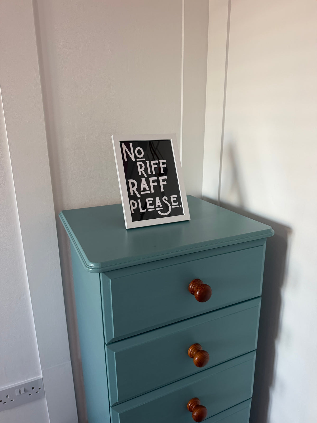 A5 “No Riff Raff Please” Art Print – Funny Quote Wall Art, Quirky Home Décor, Humorous Gift