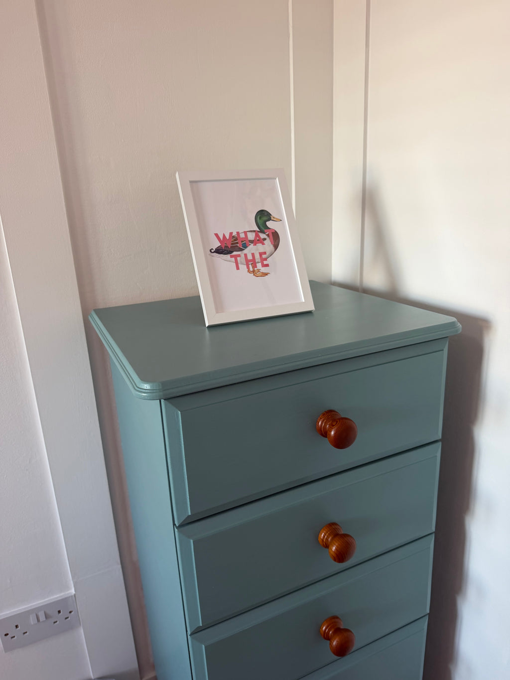 A5 “What the Duck” Art Print with Frame – Funny Duck Wall Art, Quirky Animal Print, Cute Home Décor Gift